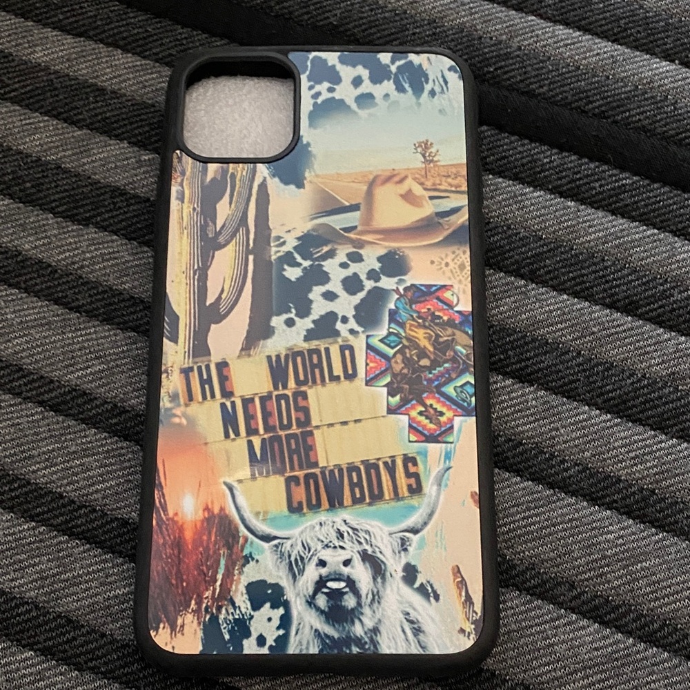 Cowboy-Themed Phone Case - Black